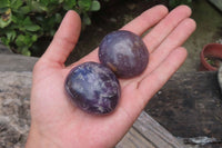 Polished Lepidolite Palm Stones x 24 From Madagascar