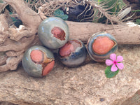 Polished Polychrome Jasper Spheres x 4 From Mahajanga, Madagascar