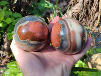 Polished Polychrome Jasper Spheres x 4 From Mahajanga, Madagascar