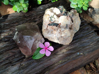 Natural Aegirine & Smokey Quartz Specimens x 2 From Zomba, Malawi