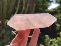 Polished Double Terminated Rose Quartz Points x 6 From Ambatondrazaka, Madagascar