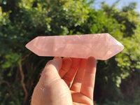 Polished Double Terminated Rose Quartz Points x 6 From Ambatondrazaka, Madagascar