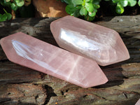 Polished Double Terminated Rose Quartz Points x 6 From Ambatondrazaka, Madagascar