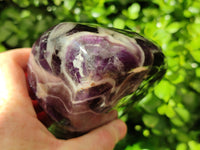 Polished Chevron Amethyst Standing Free Form x 1 from Zambia