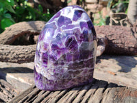 Polished Chevron Amethyst Standing Free Form x 1 from Zambia