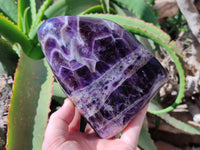 Polished Chevron Amethyst Standing Free Form x 1 from Zambia