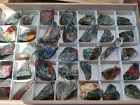 Natural Bloodstone Cobbed Specimens x 35 From Swaziland