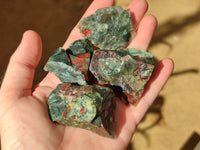 Natural Bloodstone Cobbed Specimens x 35 From Swaziland