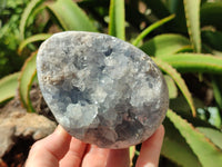 Polished Celestite Egg Geodes x 2 From Sakoany, Madagascar