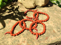 Polished Red Jasper Beaded Stretch Buddha Bracelet - Sold Per Item - From South Africa