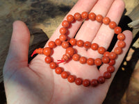 Polished Red Jasper Beaded Stretch Buddha Bracelet - Sold Per Item - From South Africa