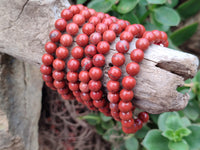 Polished Red Jasper Beaded Stretch Buddha Bracelet - Sold Per Item - From South Africa