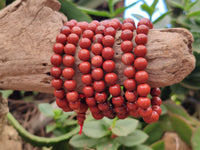 Polished Red Jasper Beaded Stretch Buddha Bracelet - Sold Per Item - From South Africa