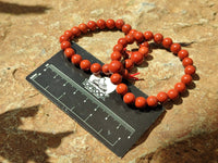 Polished Red Jasper Beaded Stretch Buddha Bracelet - Sold Per Item - From South Africa