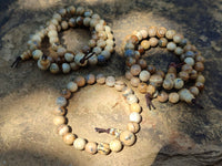 Polished Namibian Desert Picture Stone Jasper Beaded Stretch Buddha Bracelet - Sold Per Item - From Namibia