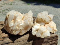 Natural Candle Quartz Clusters x 2 From Madagascar