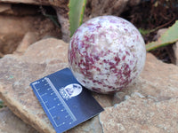 Polished Rubellite Pink Tourmaline Matrix Spheres x 2 From Ambatondrazaka, Madagascar