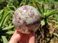 Polished Rubellite Pink Tourmaline Matrix Spheres x 2 From Ambatondrazaka, Madagascar