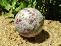 Polished Rubellite Pink Tourmaline Matrix Spheres x 2 From Ambatondrazaka, Madagascar