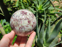 Polished Rubellite Pink Tourmaline Matrix Spheres x 2 From Ambatondrazaka, Madagascar