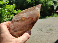 Polished Smokey Quartz Crystal Points x 2 From Zambia