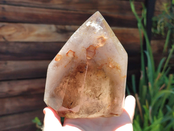 Polished Smokey Quartz Crystal Points x 2 From Zambia