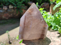 Polished Smokey Quartz Crystal Points x 2 From Zambia