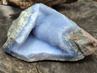 Natural Blue Lace Agate Geode Specimens x 3 From Malawi