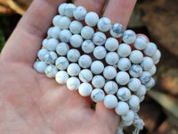 Polished Lightning Strike Magnesite - Howlite Beaded Stretch Buddha Bracelet - Sold Per Item - From Zimbabwe