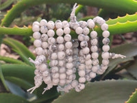 Polished Lightning Strike Magnesite - Howlite Beaded Stretch Buddha Bracelet - Sold Per Item - From Zimbabwe