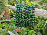 Polished Aventurine Beaded Stretch Buddha Bracelet - Sold Per Item - From Zimbabwe