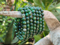 Polished Aventurine Beaded Stretch Buddha Bracelet - Sold Per Item - From Zimbabwe