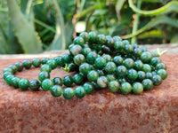 Polished Aventurine Beaded Stretch Buddha Bracelet - Sold Per Item - From Zimbabwe