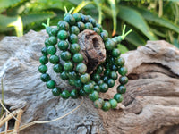 Polished Aventurine Beaded Stretch Buddha Bracelet - Sold Per Item - From Zimbabwe