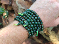 Polished Aventurine Beaded Stretch Buddha Bracelet - Sold Per Item - From Zimbabwe