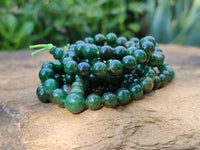 Polished Aventurine Beaded Stretch Buddha Bracelet - Sold Per Item - From Zimbabwe