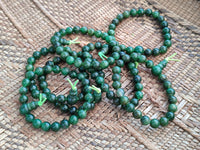 Polished Aventurine Beaded Stretch Buddha Bracelet - Sold Per Item - From Zimbabwe