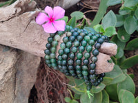 Polished Aventurine Beaded Stretch Buddha Bracelet - Sold Per Item - From Zimbabwe