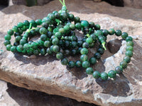 Polished Aventurine Beaded Stretch Buddha Bracelet - Sold Per Item - From Zimbabwe