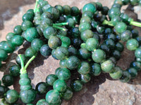 Polished Aventurine Beaded Stretch Buddha Bracelet - Sold Per Item - From Zimbabwe