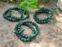 Polished Aventurine Beaded Stretch Buddha Bracelet - Sold Per Item - From Zimbabwe