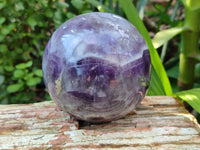 Polished Chevron Amethyst Spheres x 2 From Madagascar