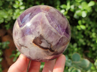 Polished Chevron Amethyst Spheres x 2 From Madagascar