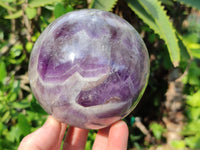 Polished Chevron Amethyst Spheres x 2 From Madagascar