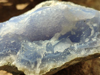 Natural Blue Lace Agate Geode Specimens x 3 From Malawi