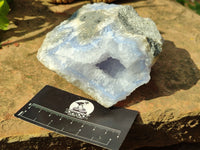 Natural Blue Lace Agate Geode Specimens x 3 From Malawi