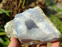 Natural Blue Lace Agate Geode Specimens x 3 From Malawi