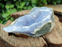 Natural Blue Lace Agate Geode Specimens x 3 From Malawi