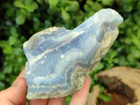 Natural Blue Lace Agate Geode Specimens x 3 From Malawi