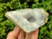 Natural Blue Lace Agate Geode Specimens x 3 From Malawi